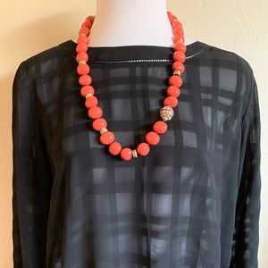 Beaded coral color necklace
